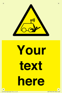 Custom warning run over by operator controlled machine